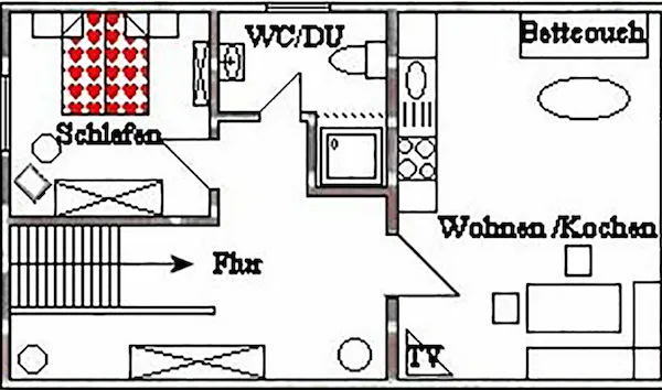 Grundriss Ferienwohnung 1